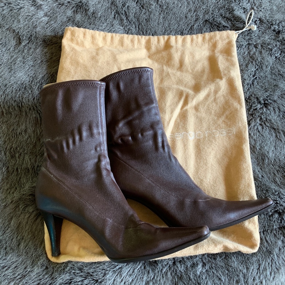 Sergio Rossi Brown Calf Boots